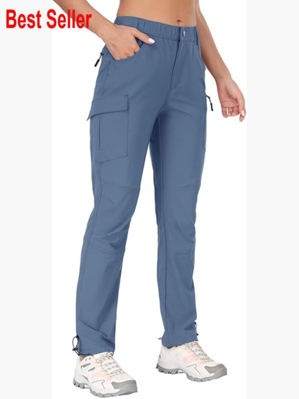 Quick Dry Hiking Cargo Pants Water Resistant UPF 50 with Zipper Pockets